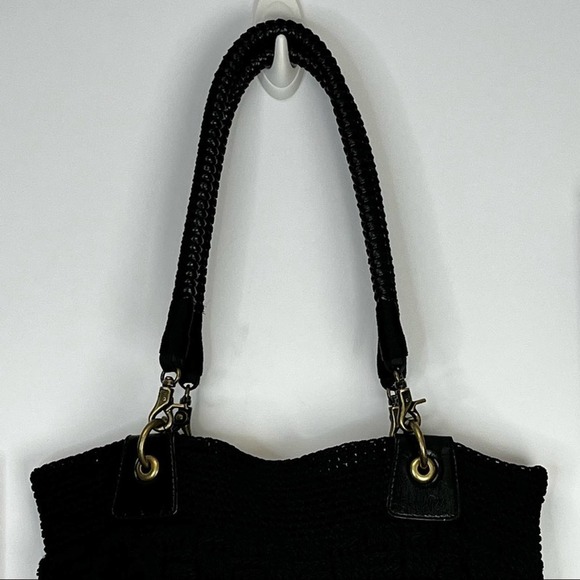 THE SAK BLACK MACRAMÉ SHOULDER BAG EXCELLENT CONDITION - Picture 8 of 11